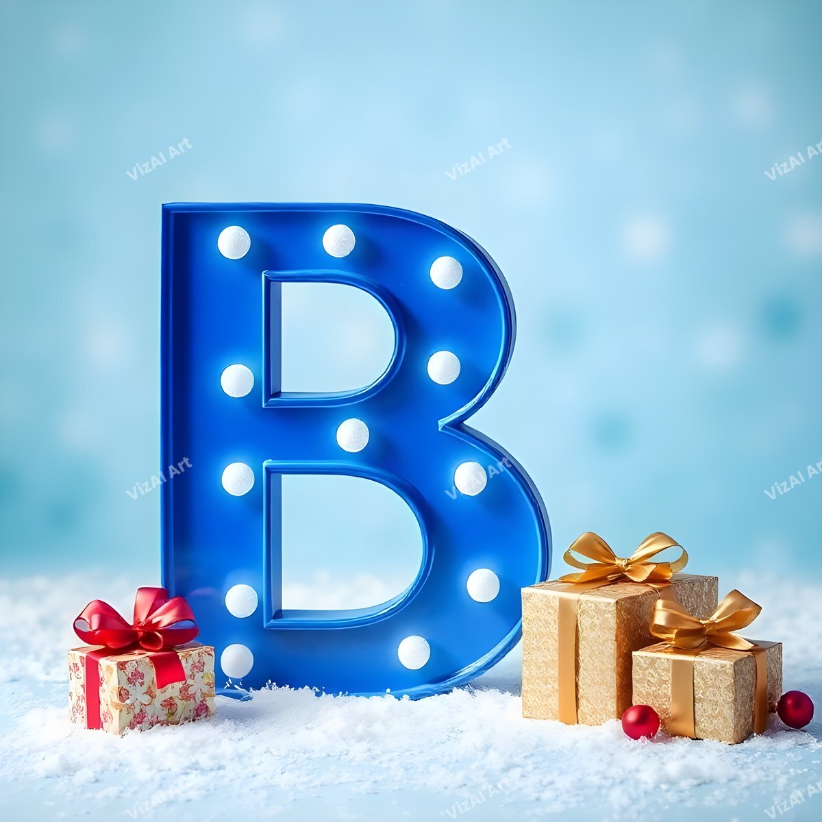 Christmas Gifts alphabet letter B