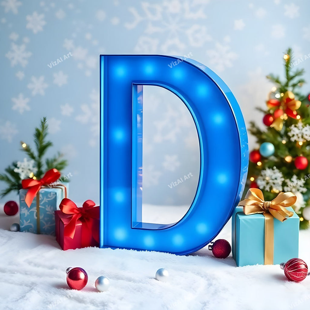 Christmas Gifts alphabet letter D