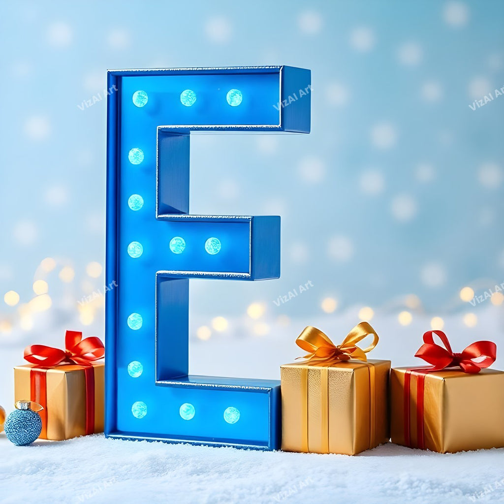 Christmas Gifts alphabet letter E