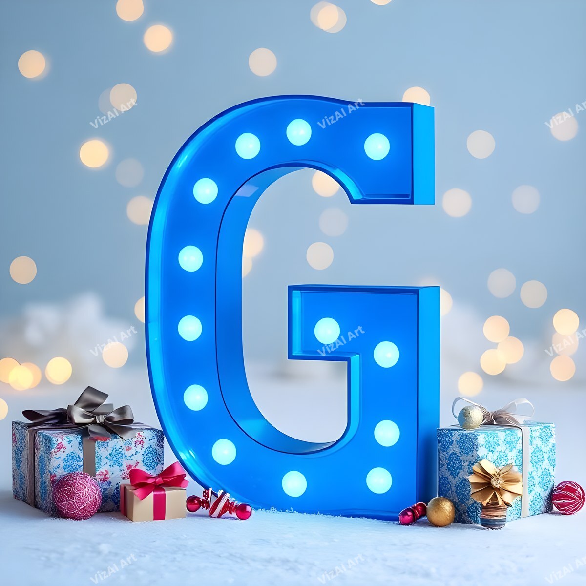 Christmas Gifts alphabet letter G