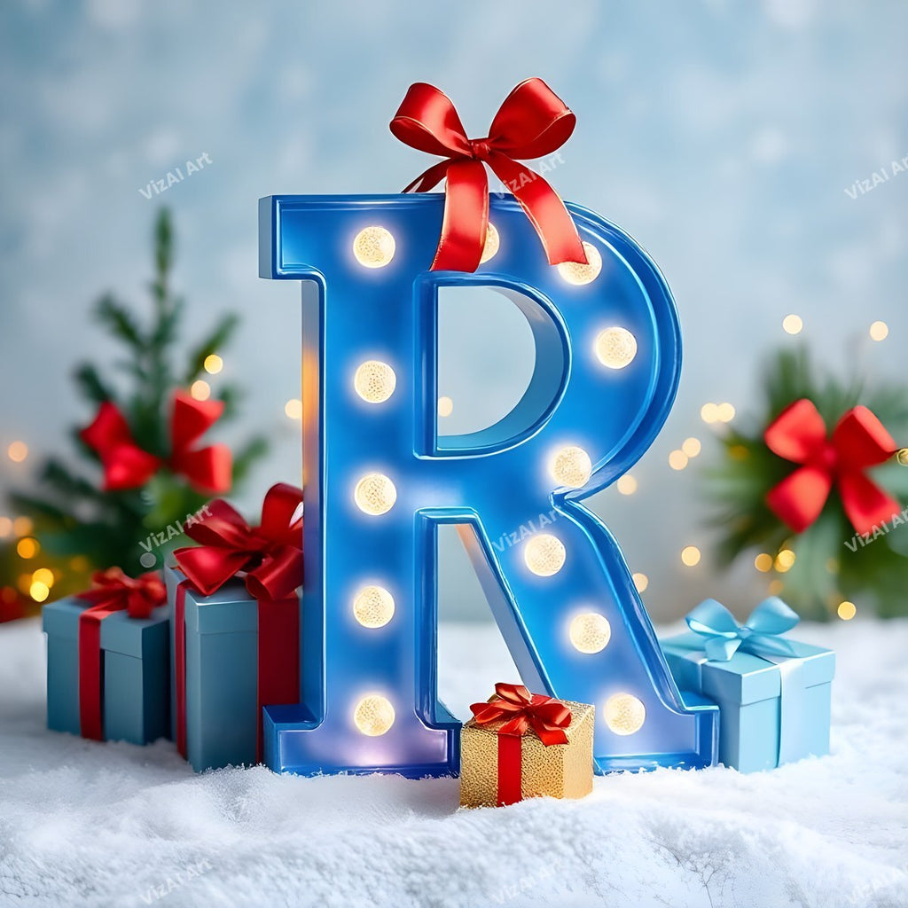 Christmas Gifts alphabet letter R