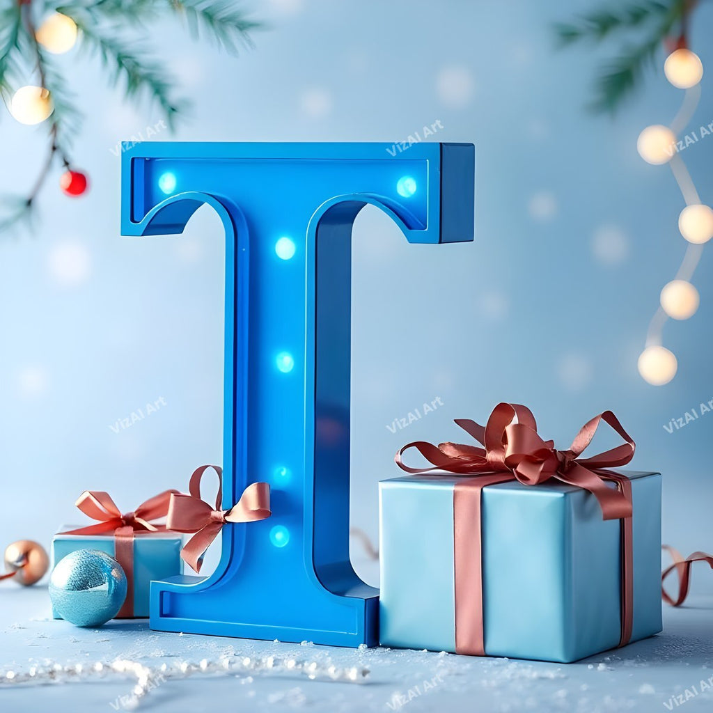 Christmas Gifts alphabet letter T