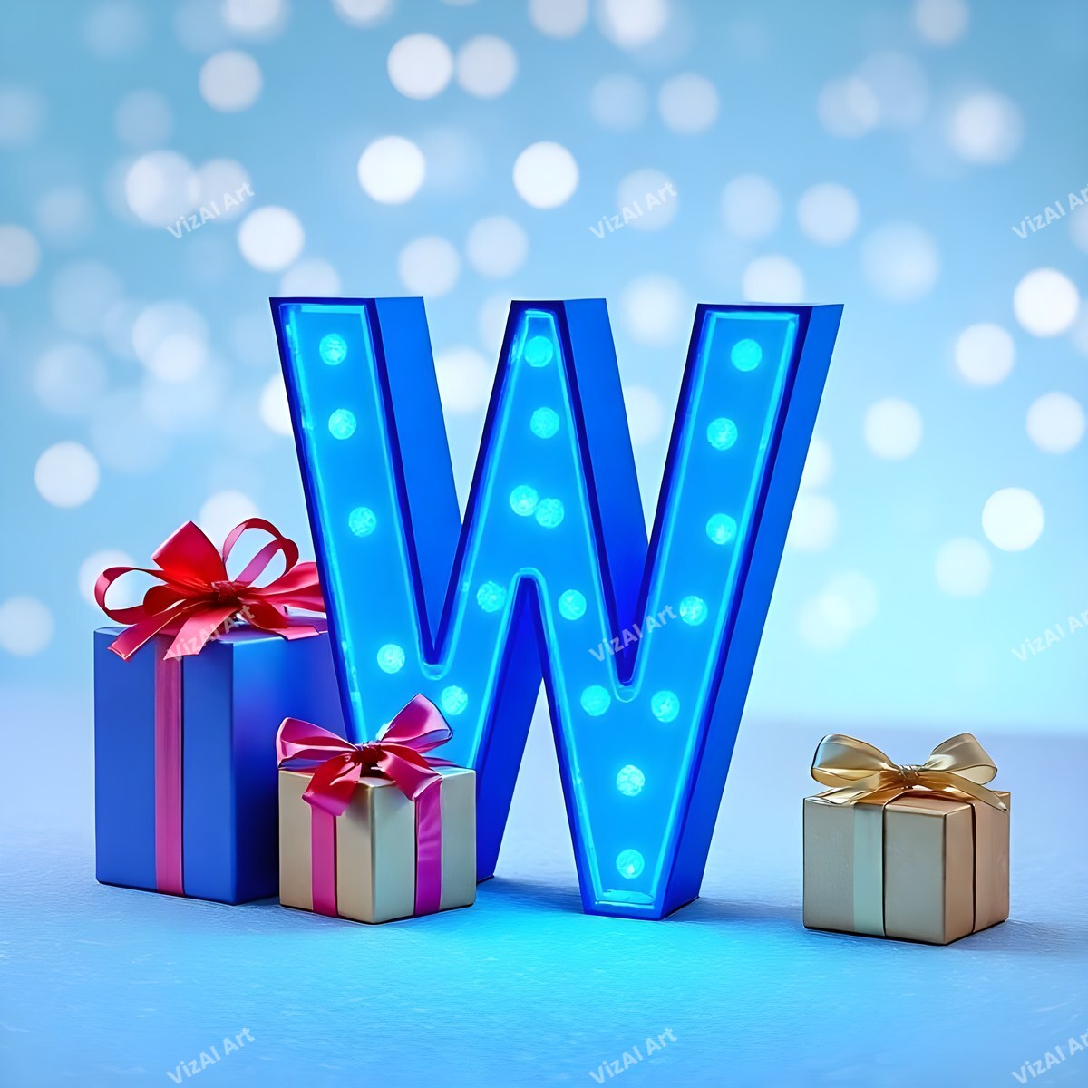 Christmas Gifts alphabet letter W
