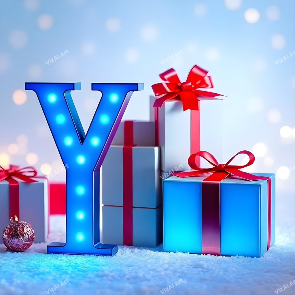 Christmas Gifts alphabet letter Y