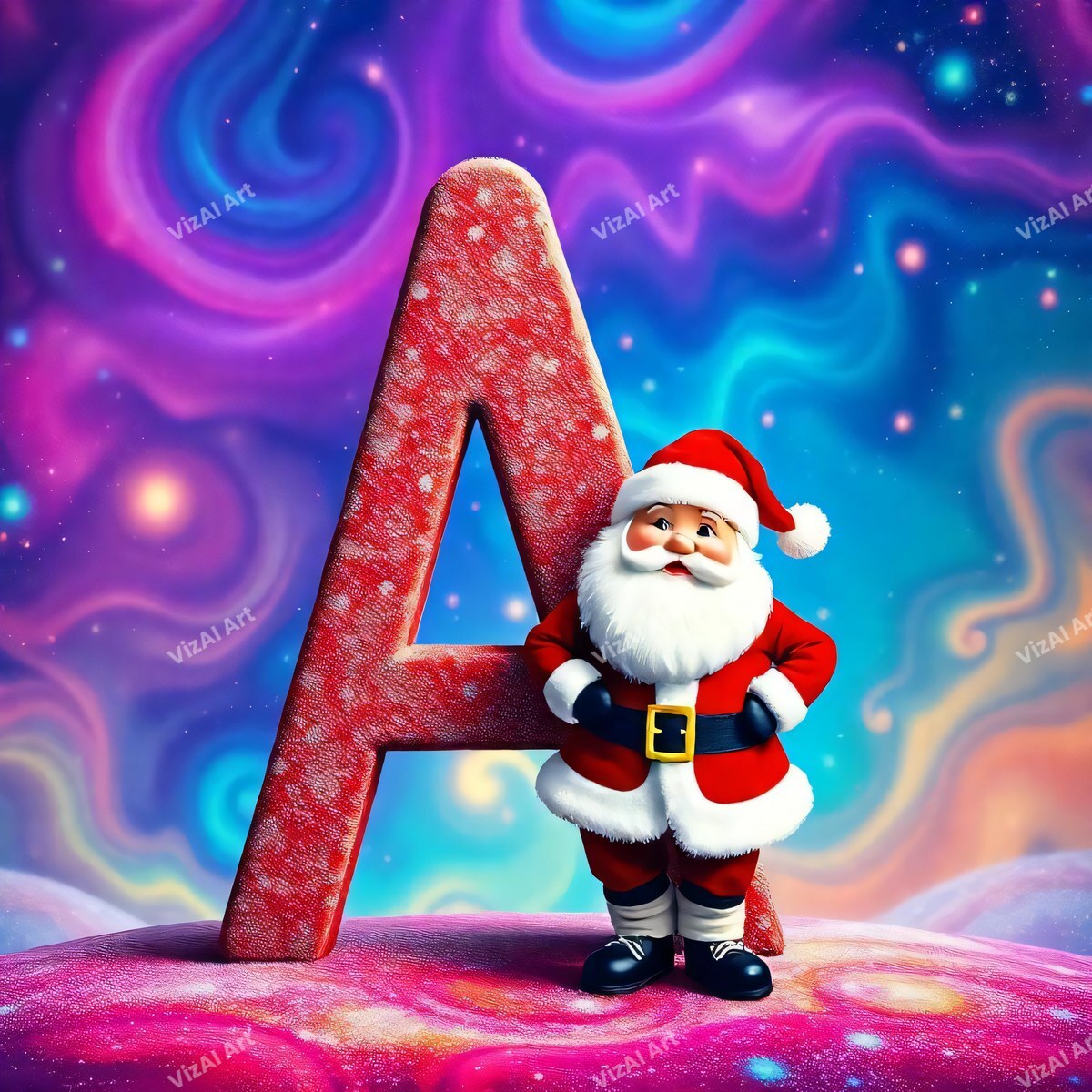 Christmas alphabet letter A
