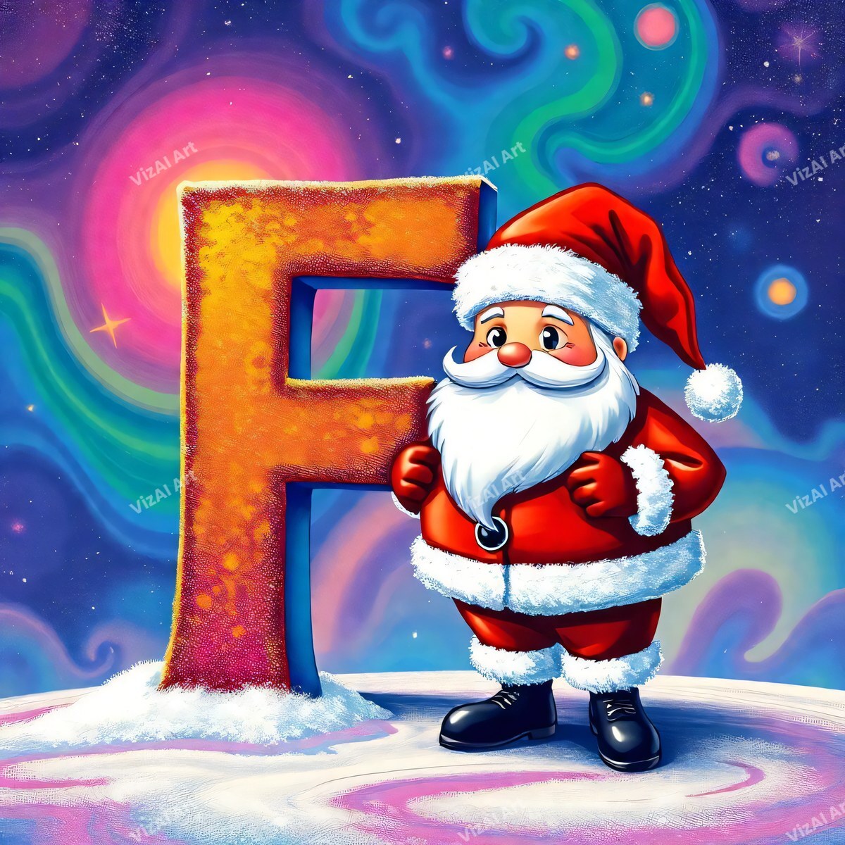 Christmas alphabet letter F