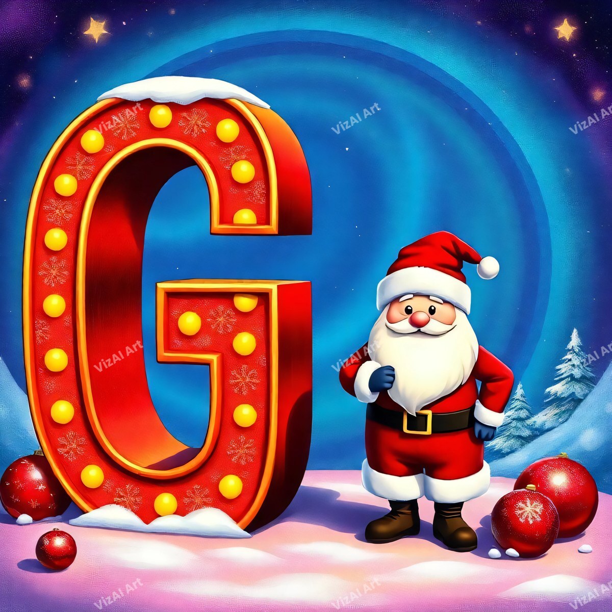 Christmas alphabet letter G