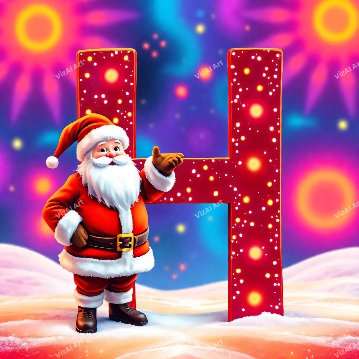 Christmas alphabet letter H