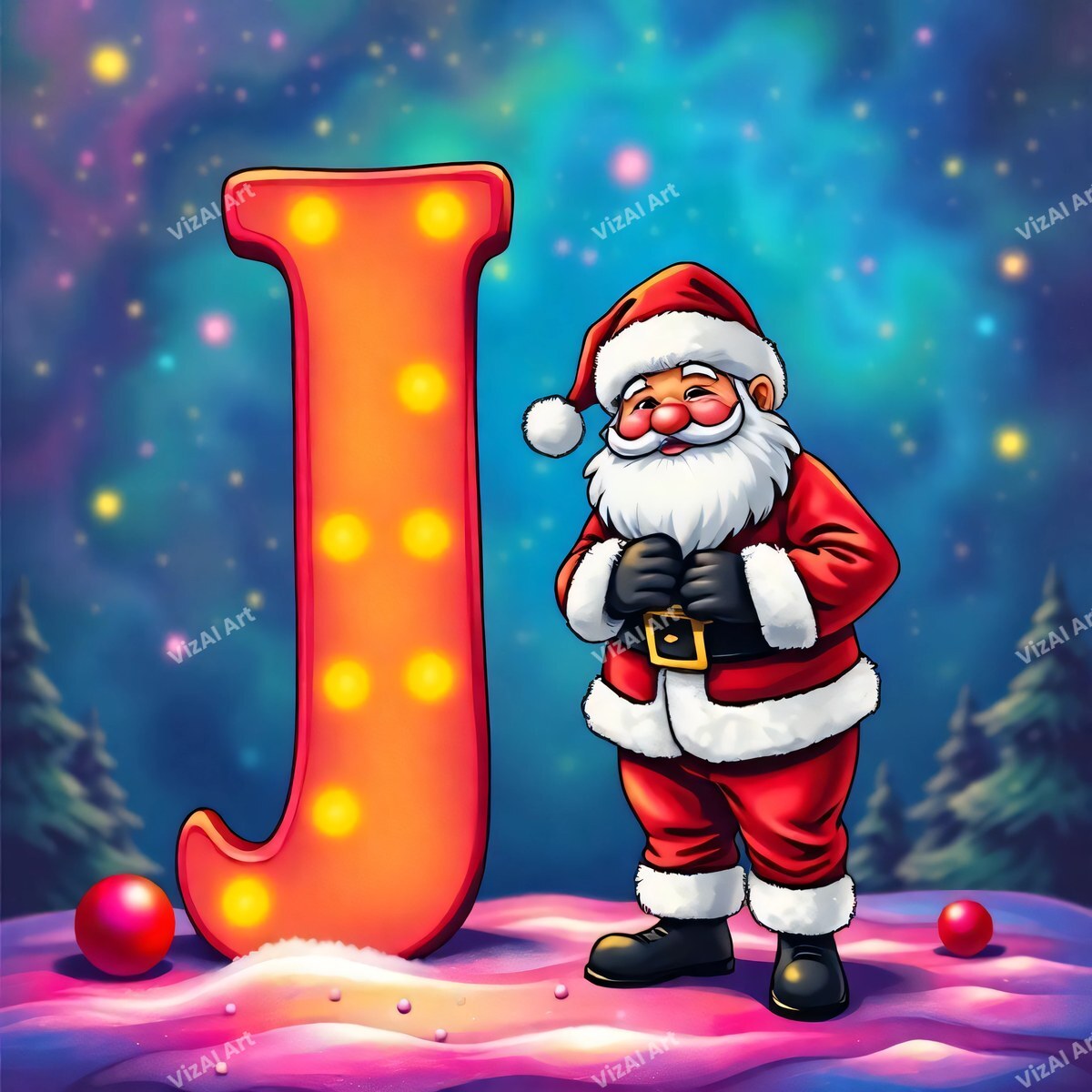 Christmas alphabet letter J