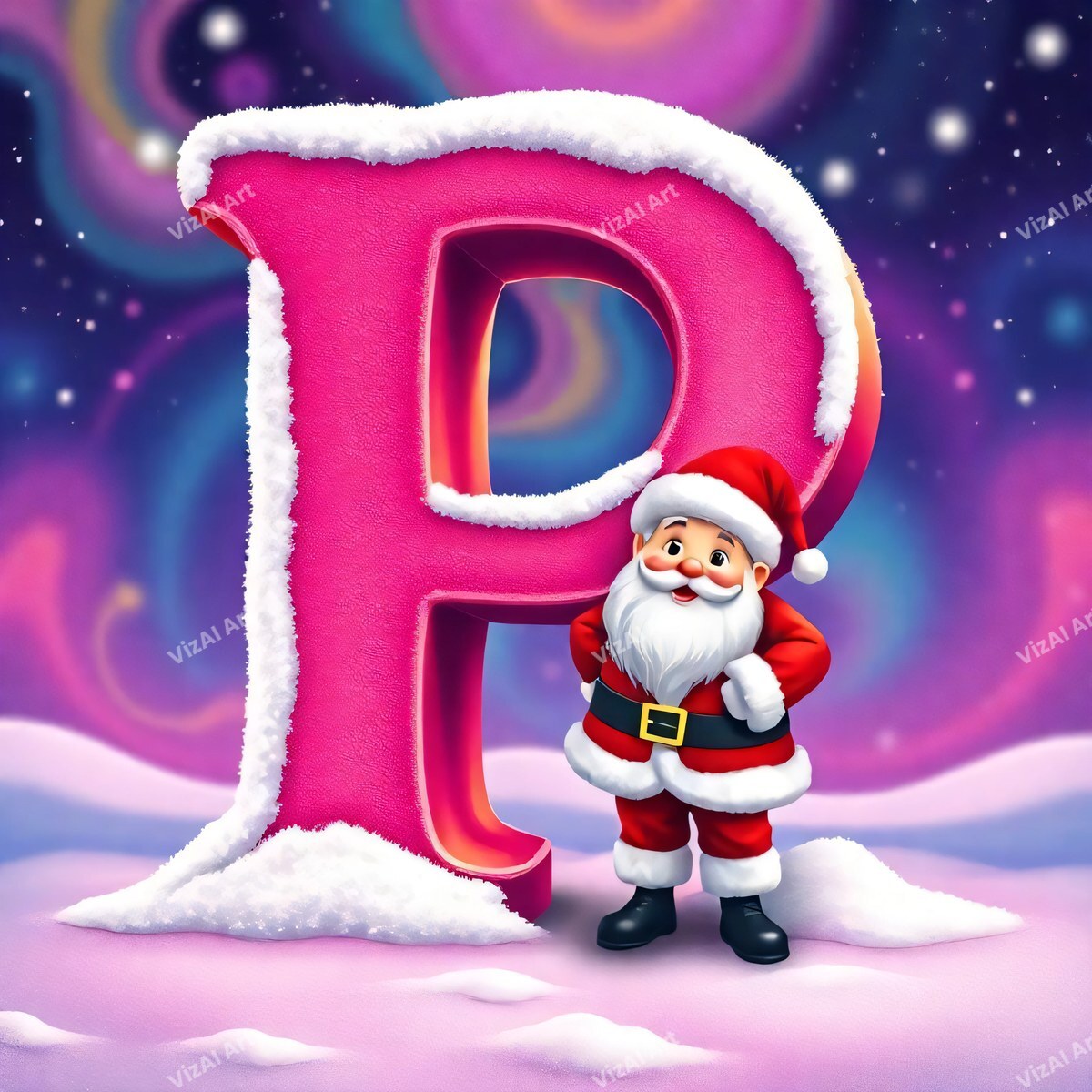 Christmas alphabet letter P