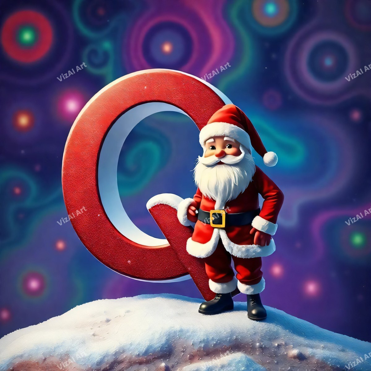 Christmas alphabet letter Q
