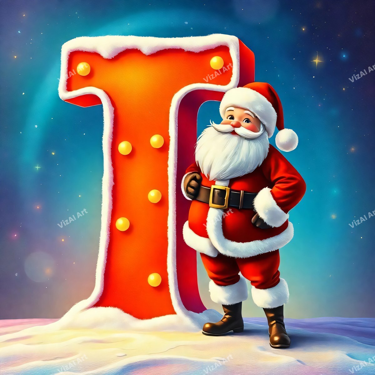 Christmas alphabet letter T