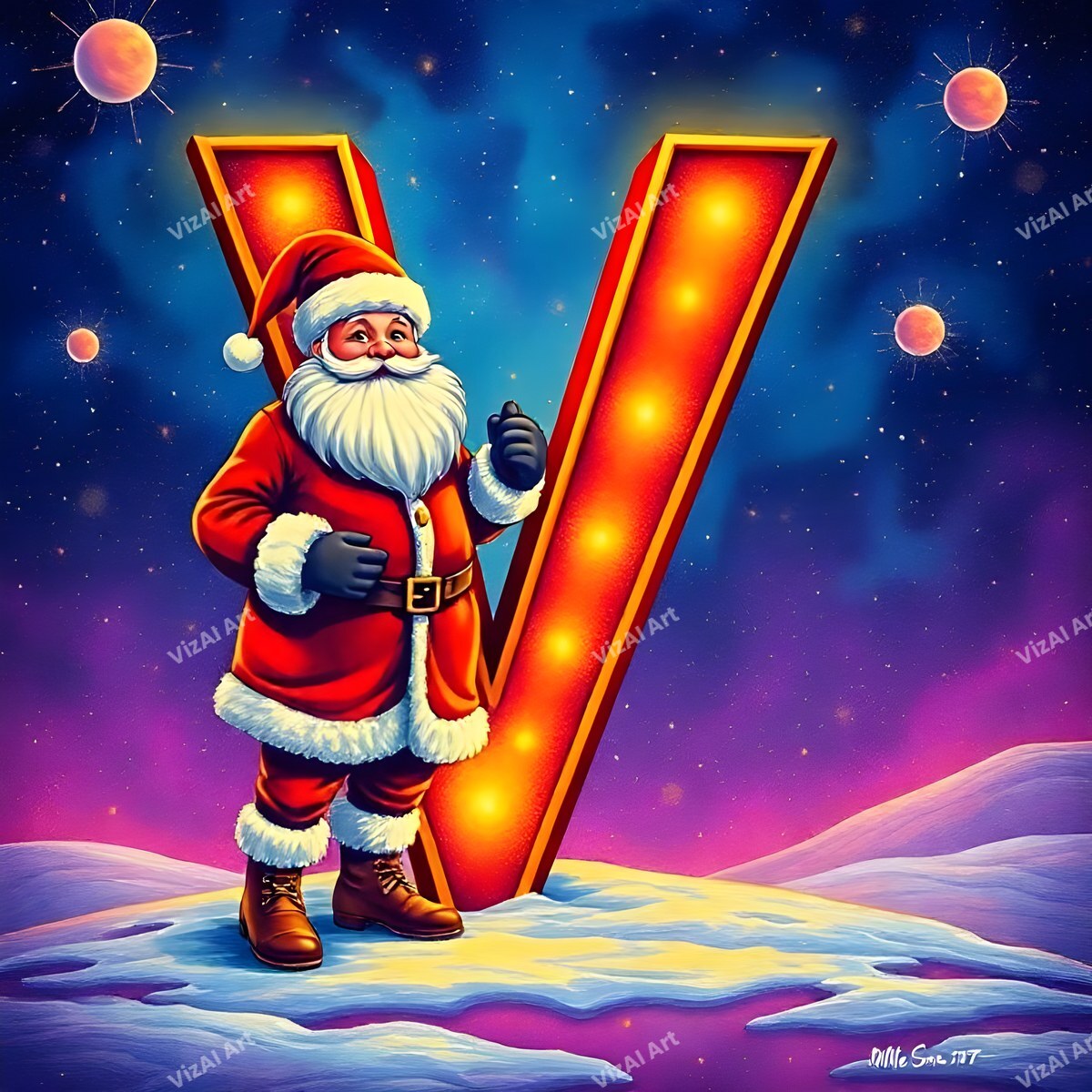 Christmas alphabet letter V