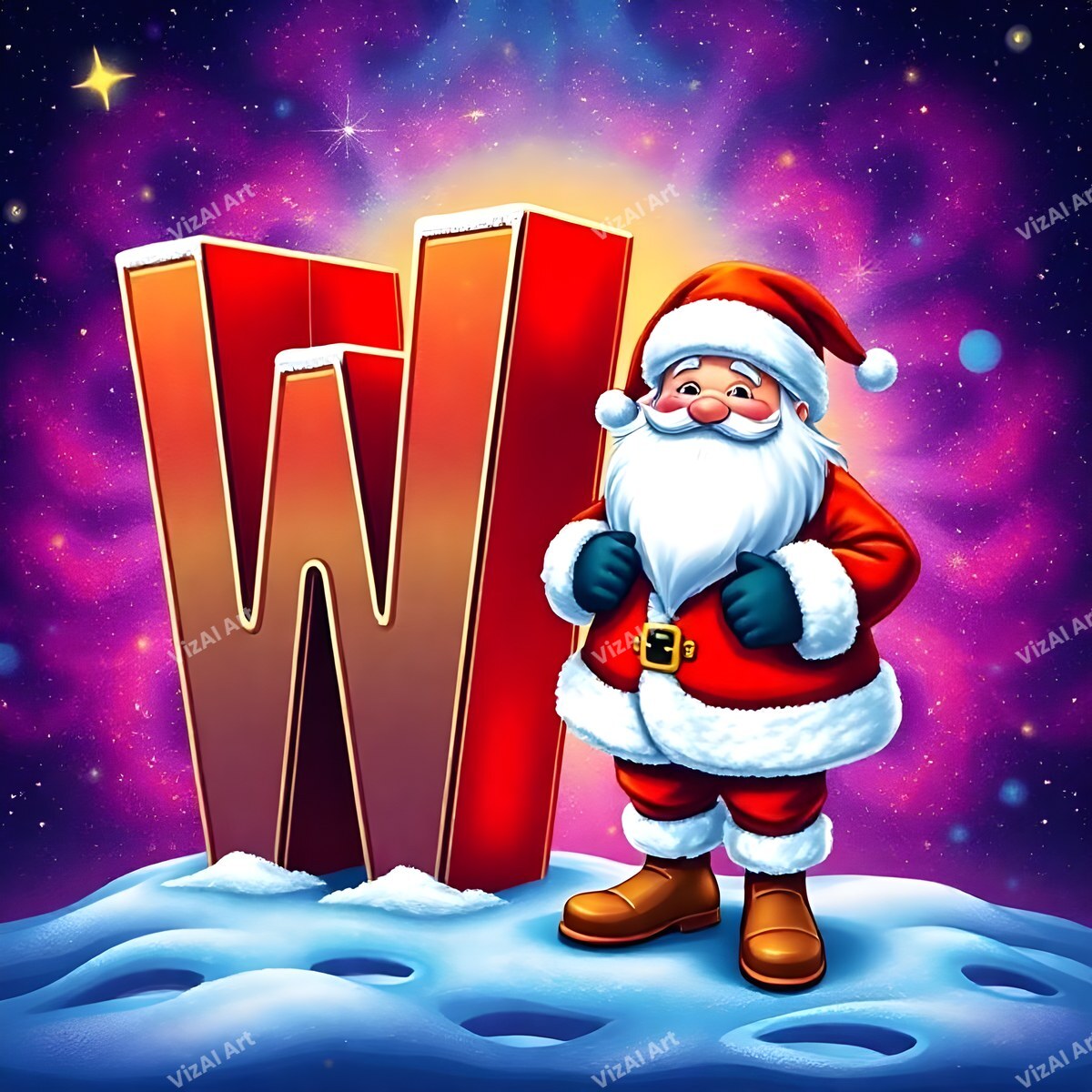 Christmas alphabet letter W