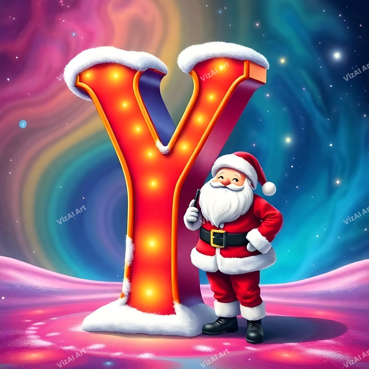 Christmas alphabet letter Y