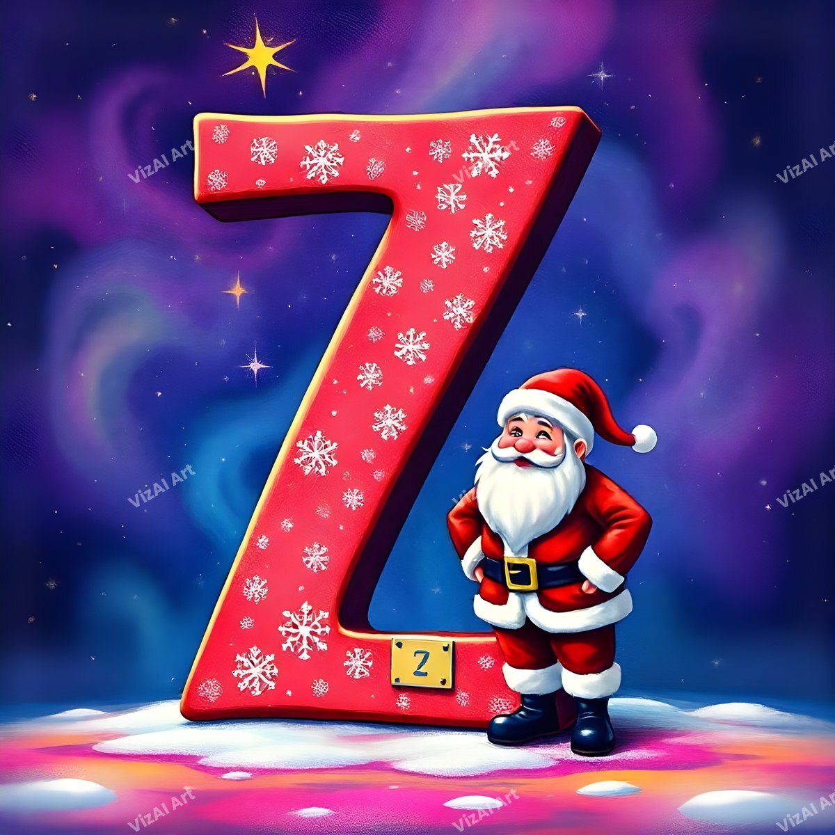 Christmas alphabet letter Z