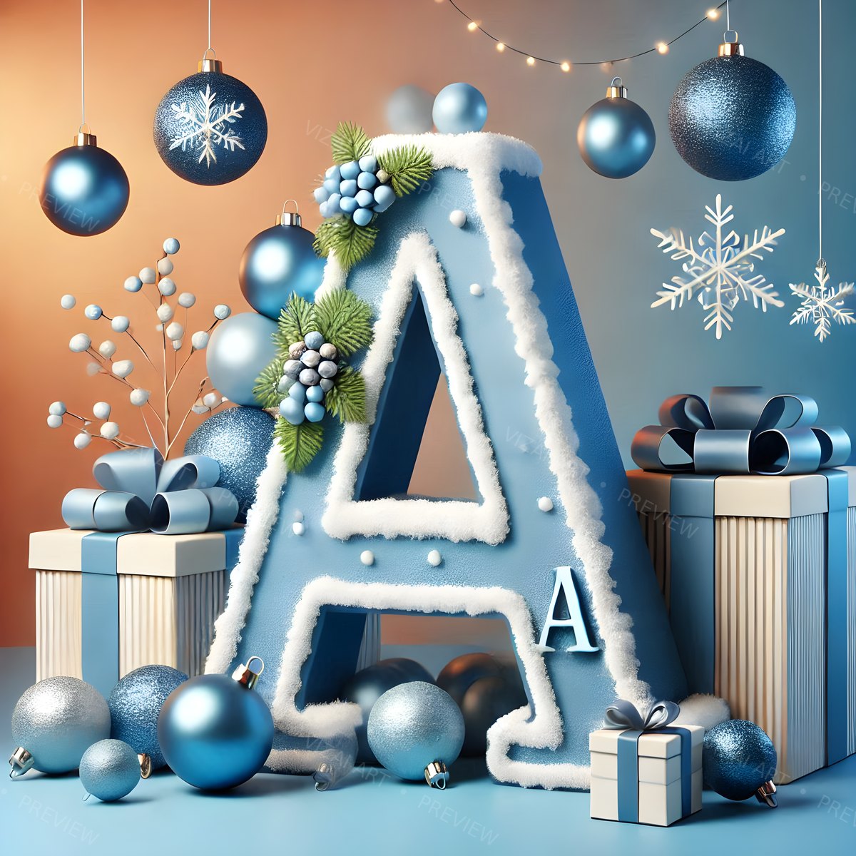 Letter A printable wall art