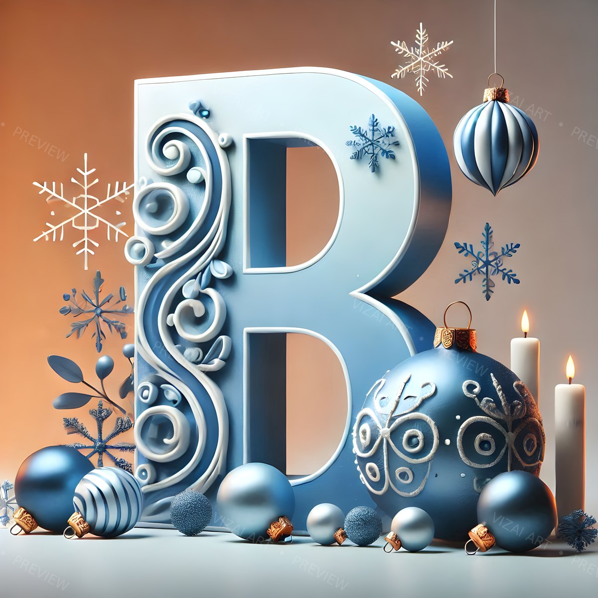 Letter B printable wall art