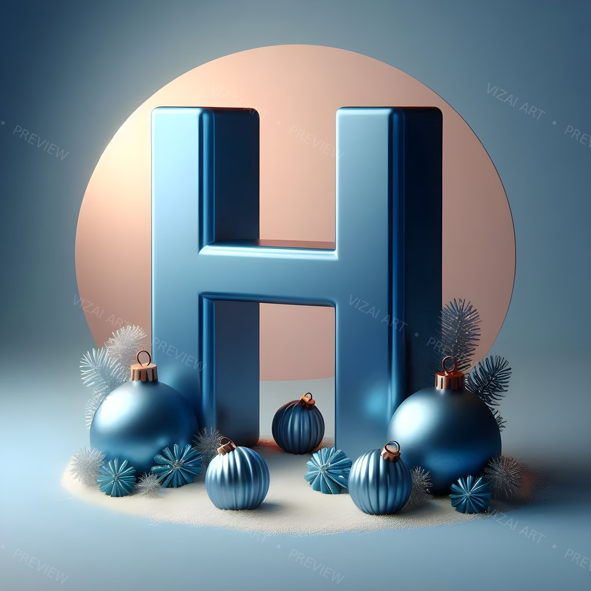 Letter H printable wall art
