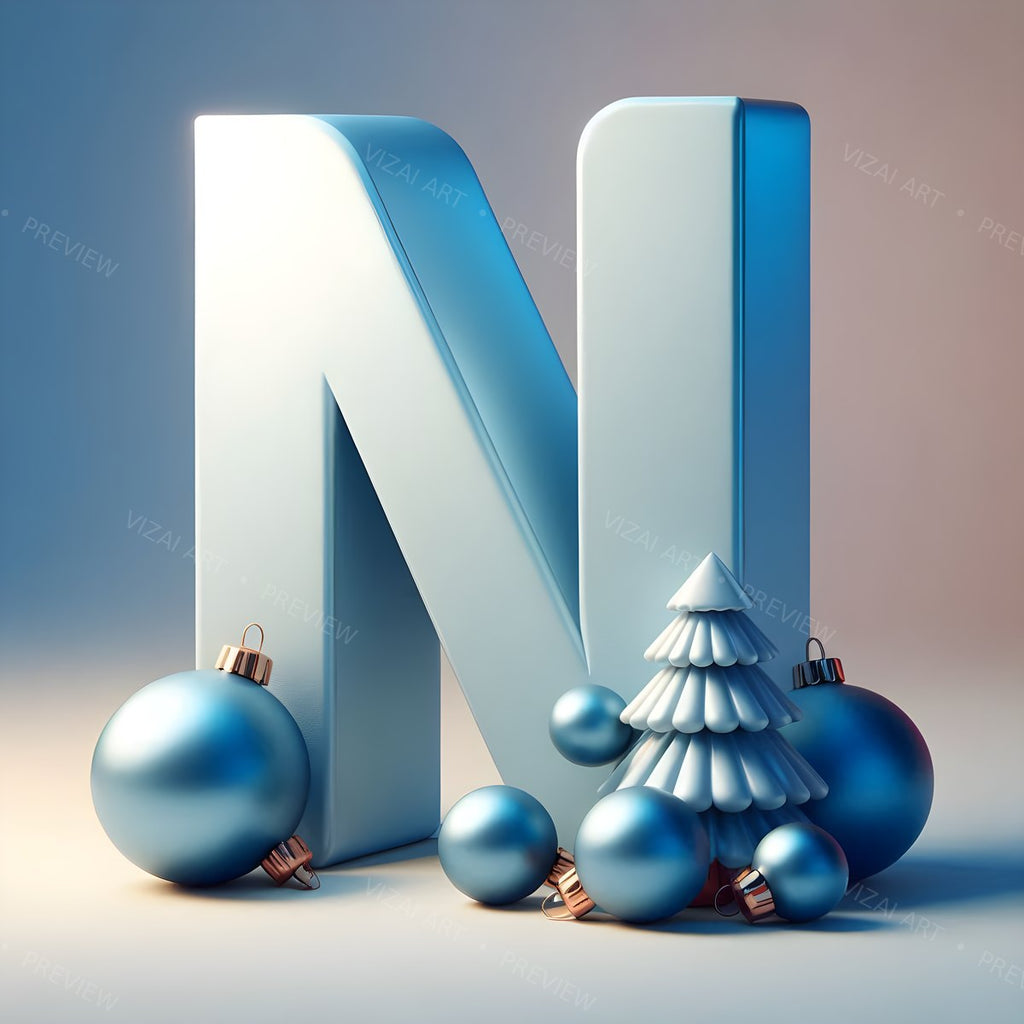 Letter N printable wall art
