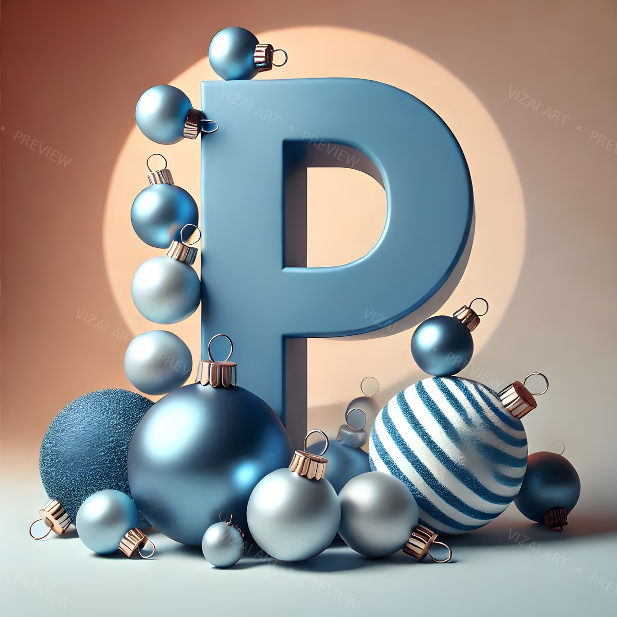 Letter P printable wall art