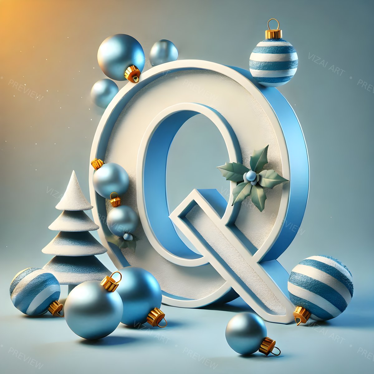 Letter Q printable wall art