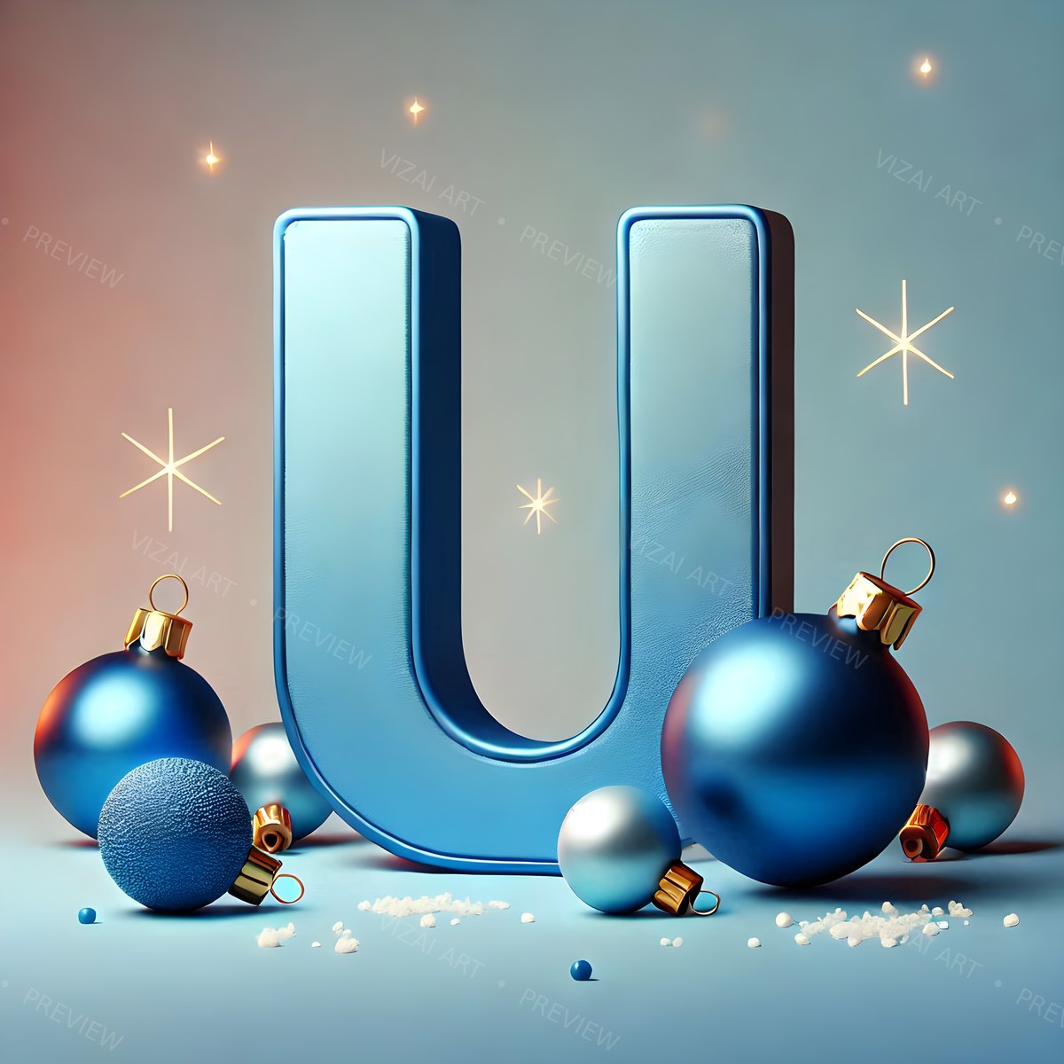 Letter U printable wall art