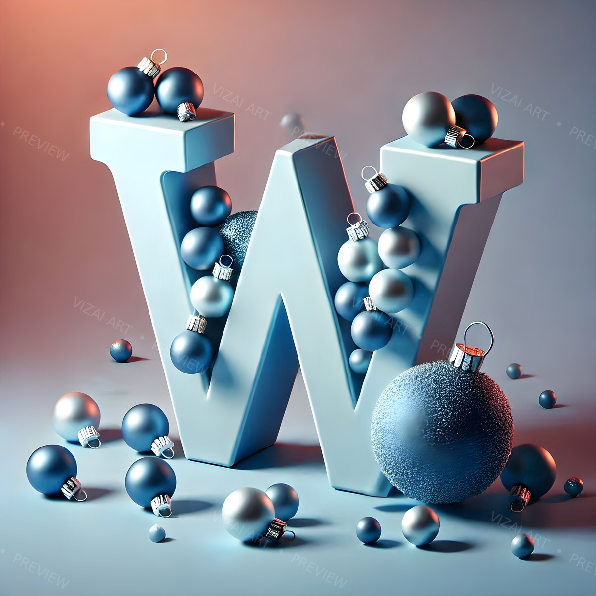 Letter W printable wall art