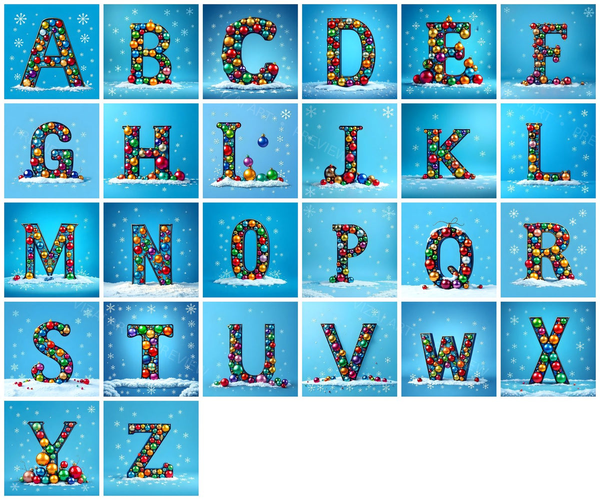 Complete A-Z alphabet grid preview