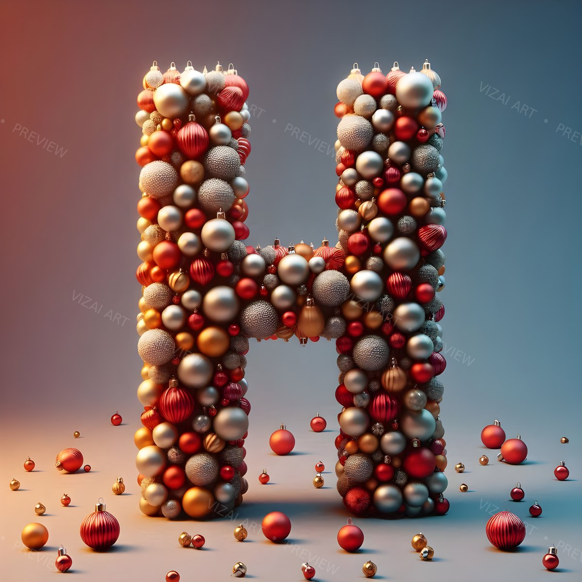 Letter H printable wall art