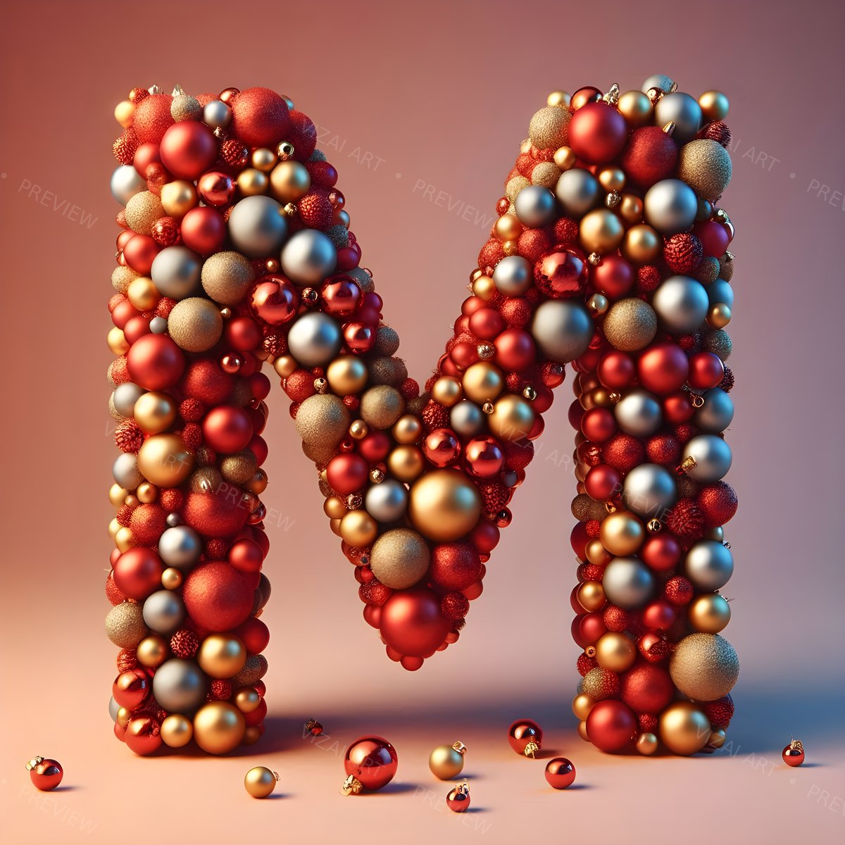 Letter M printable wall art