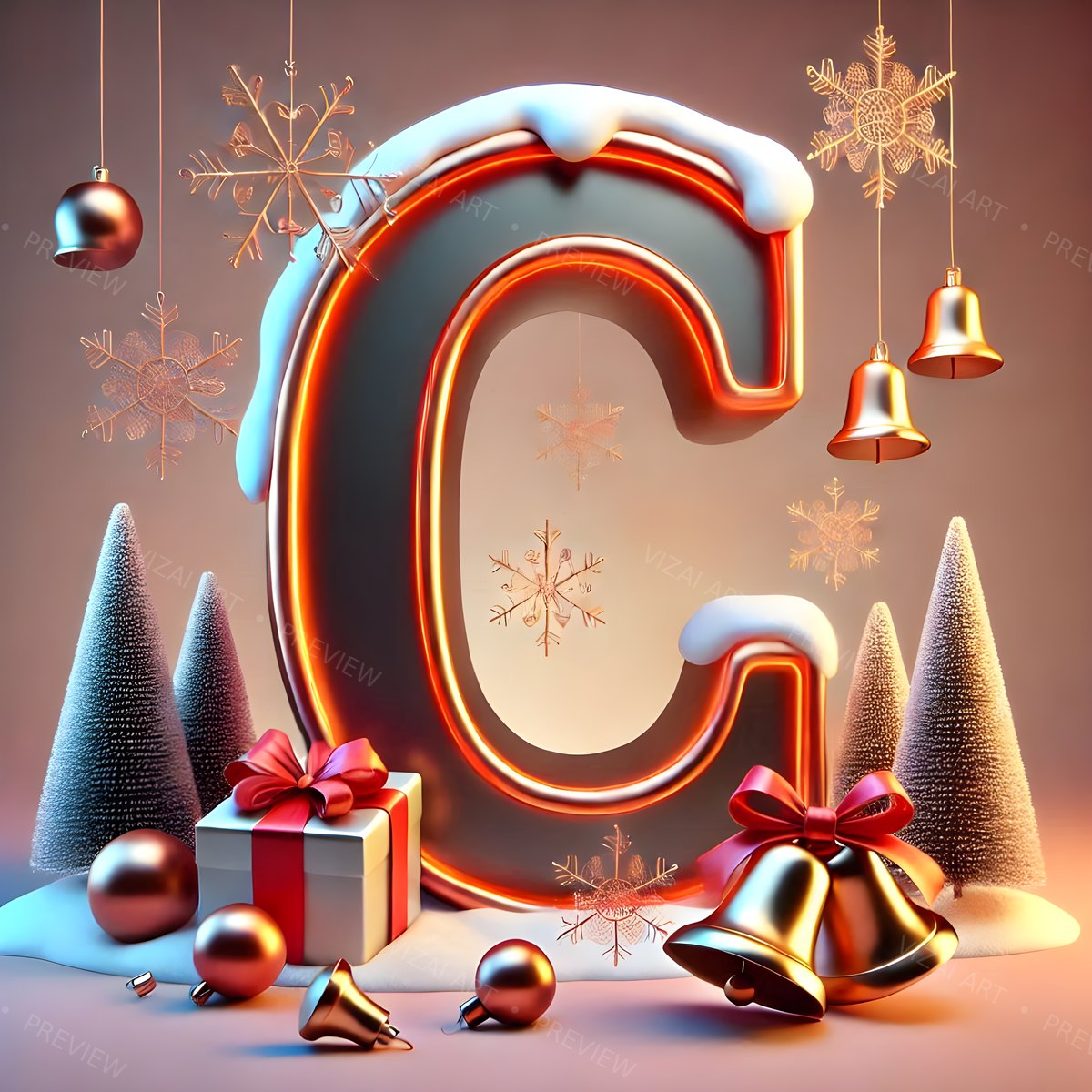 Letter C printable wall art