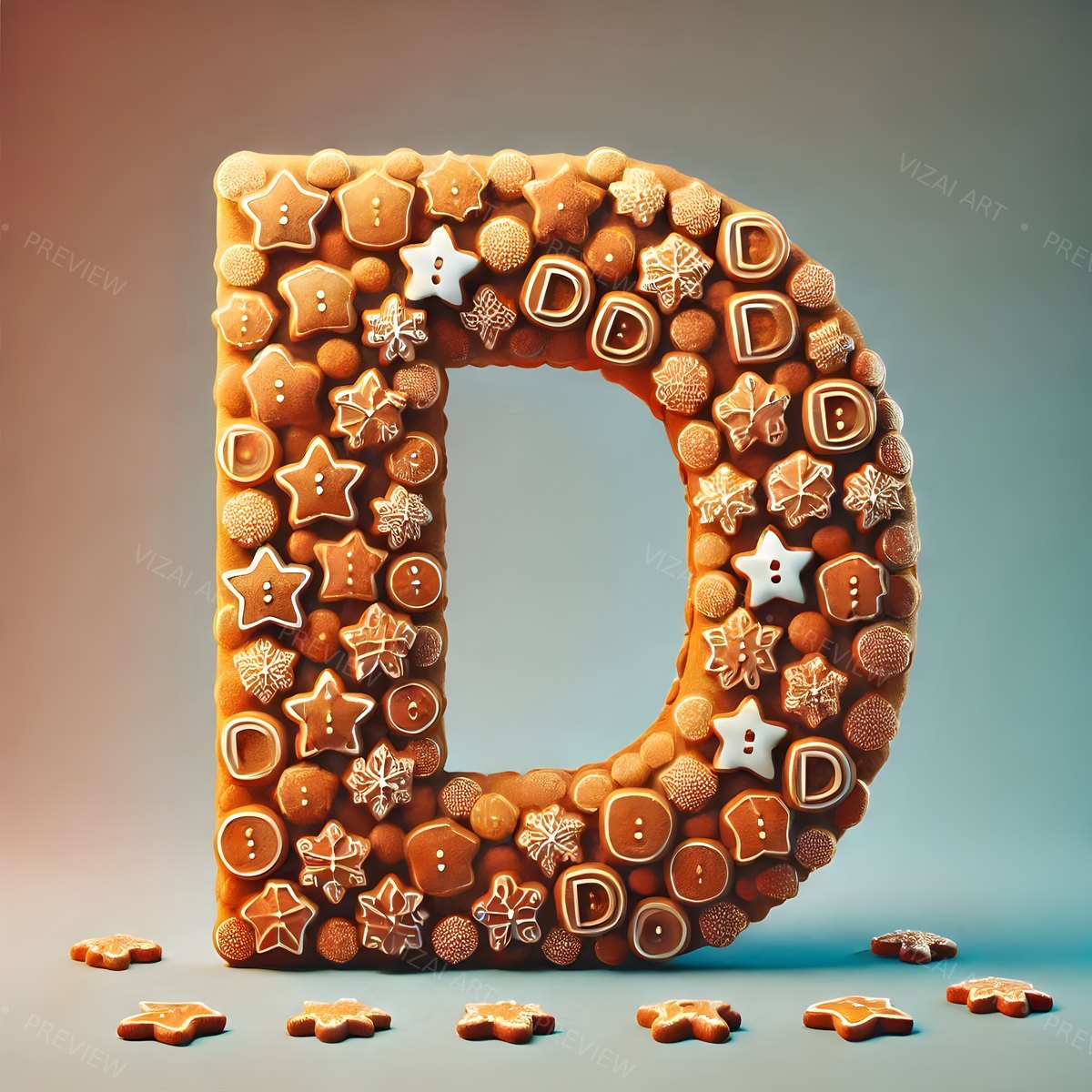 Letter D printable wall art
