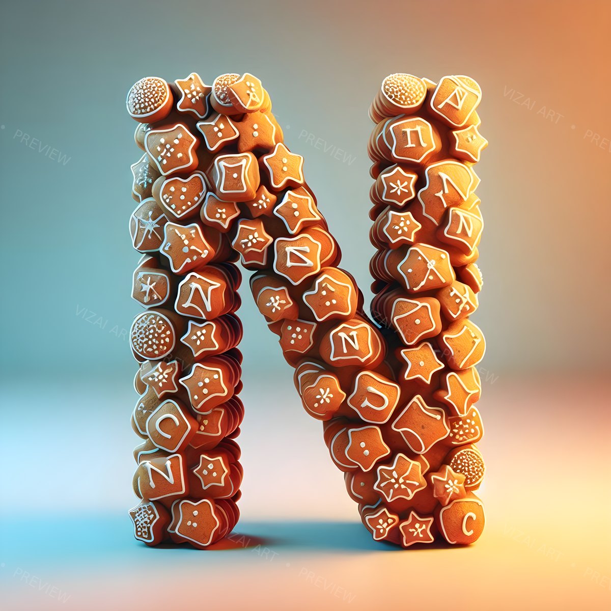 Letter N printable wall art