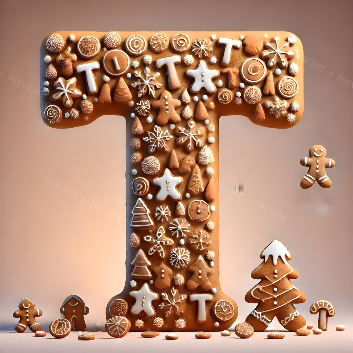 Letter T printable wall art