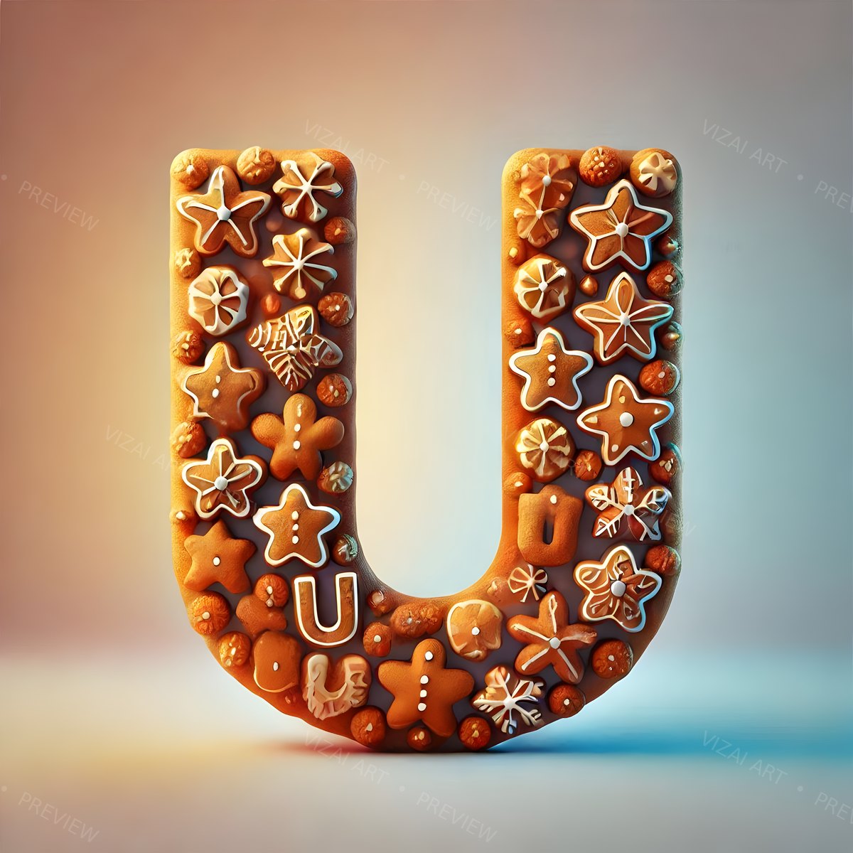 Letter U printable wall art