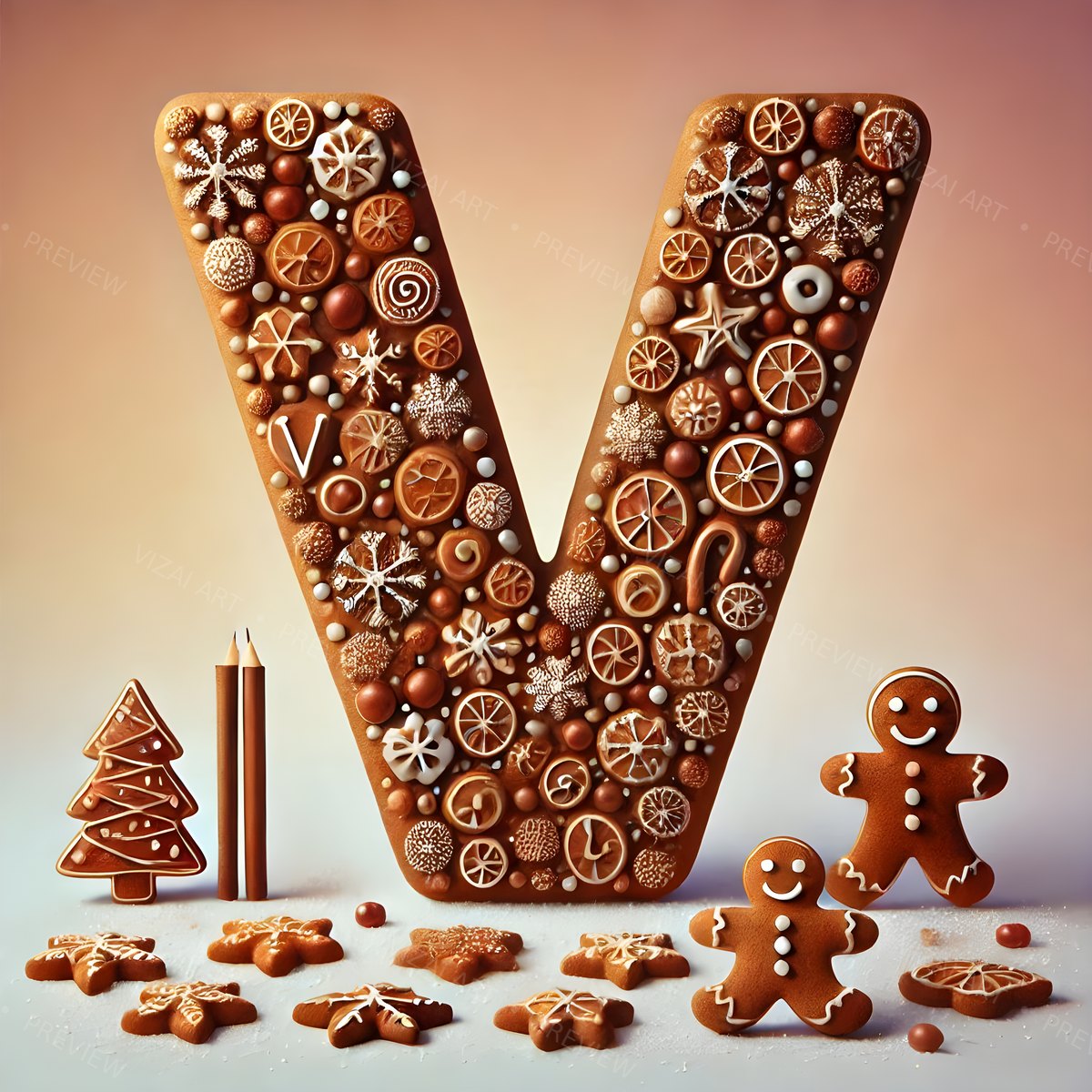 Letter V printable wall art