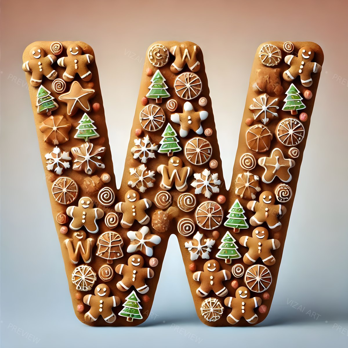 Letter W printable wall art