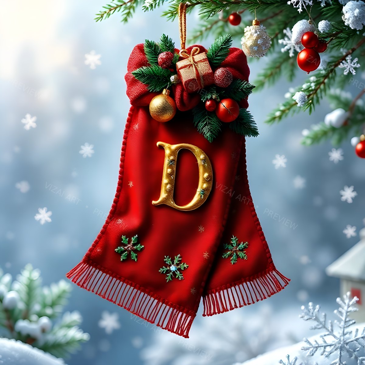 Letter D printable wall art