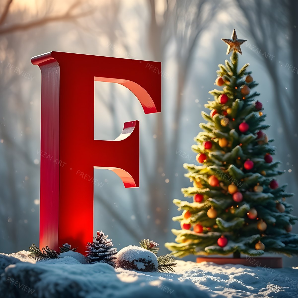 Letter F printable wall art