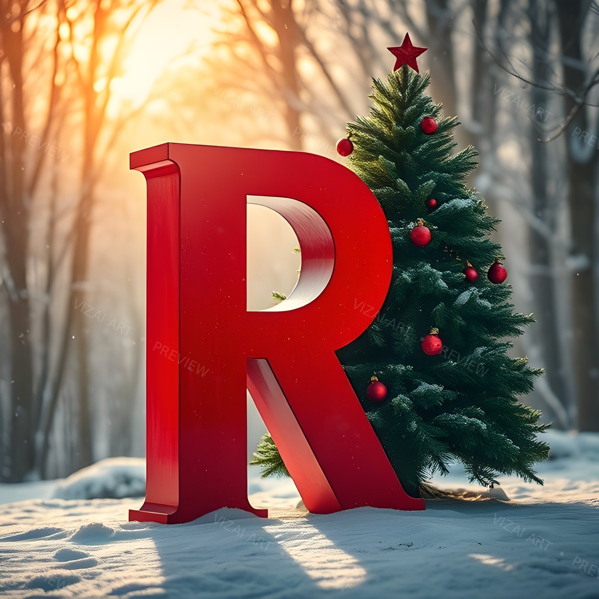 Letter R printable wall art