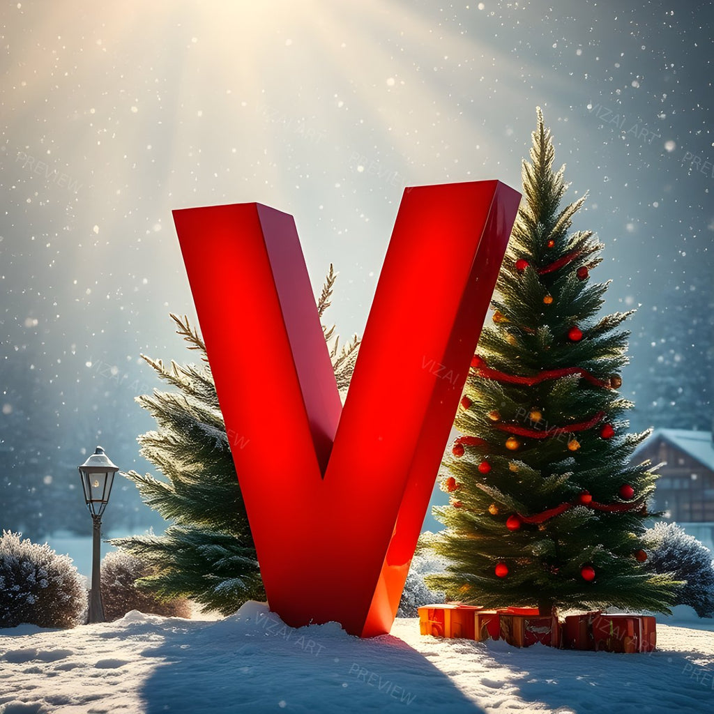 Letter V printable wall art