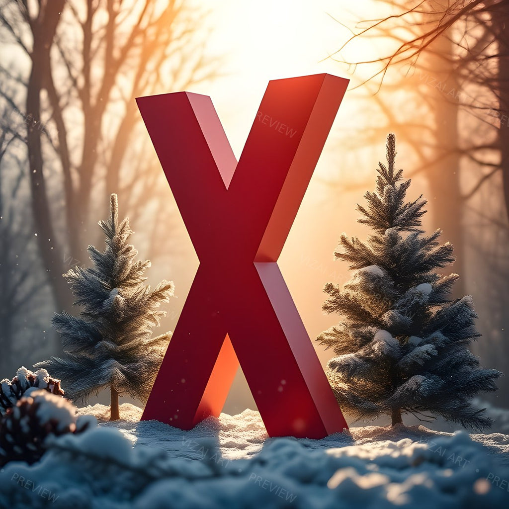 Letter X printable wall art