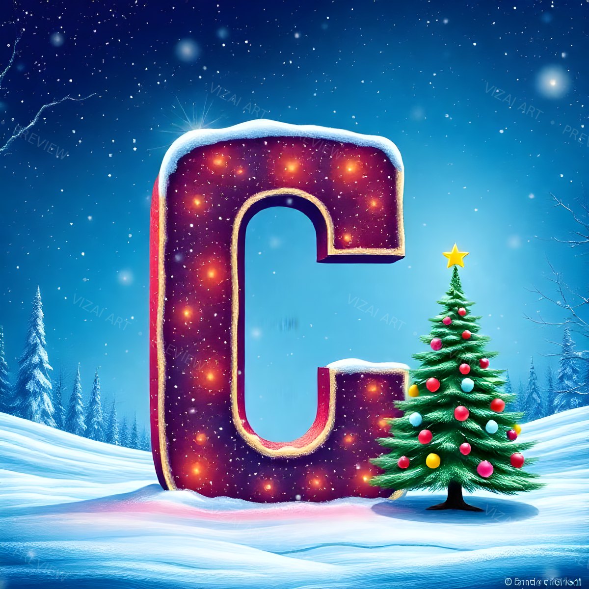 Letter C printable wall art