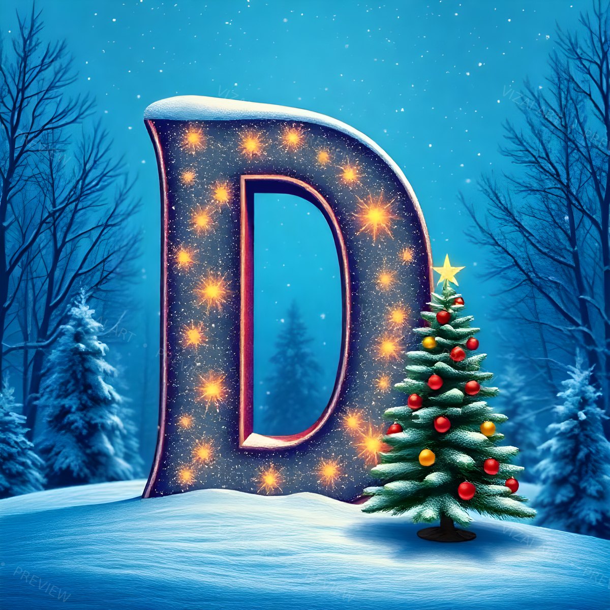 Letter D printable wall art