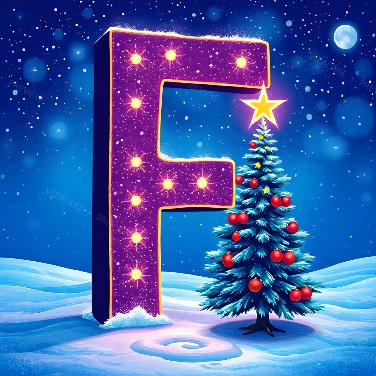 Letter F printable wall art