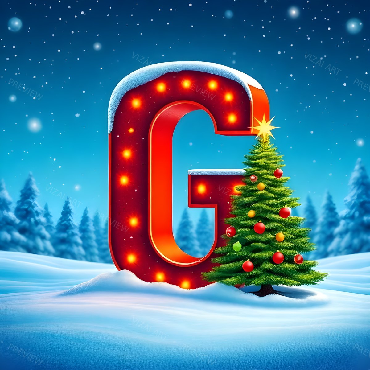 Letter G printable wall art
