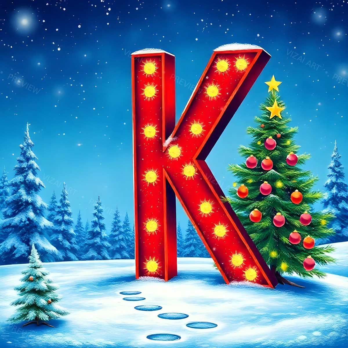 Letter K printable wall art