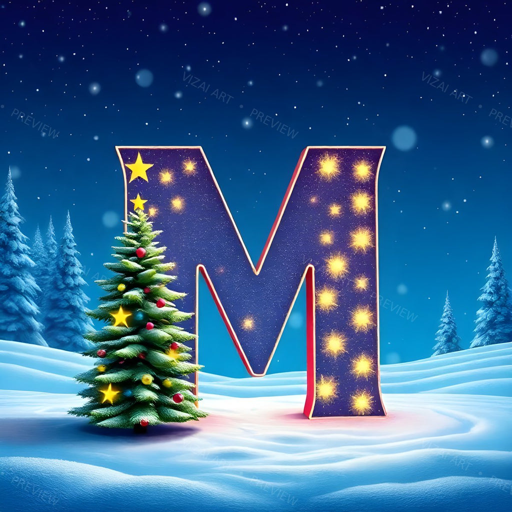 Letter M printable wall art