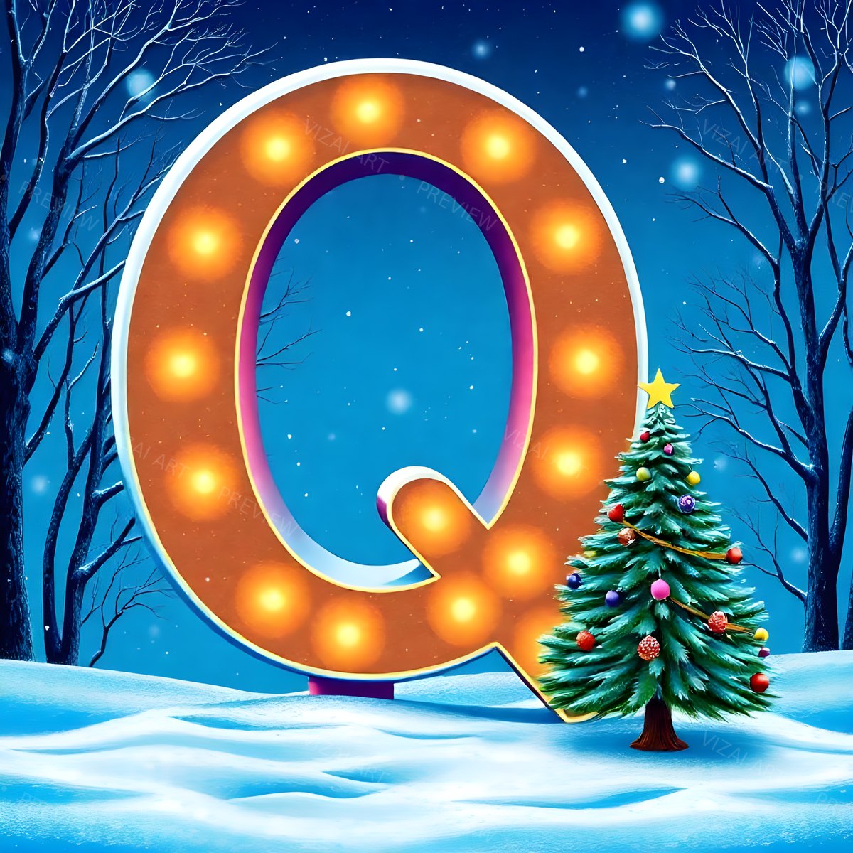 Letter Q printable wall art